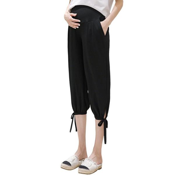 

maternity bottoms black loose sports pants for pregnant women clothes knitted hallen pregnancy spring summer khaki casual clothing, White