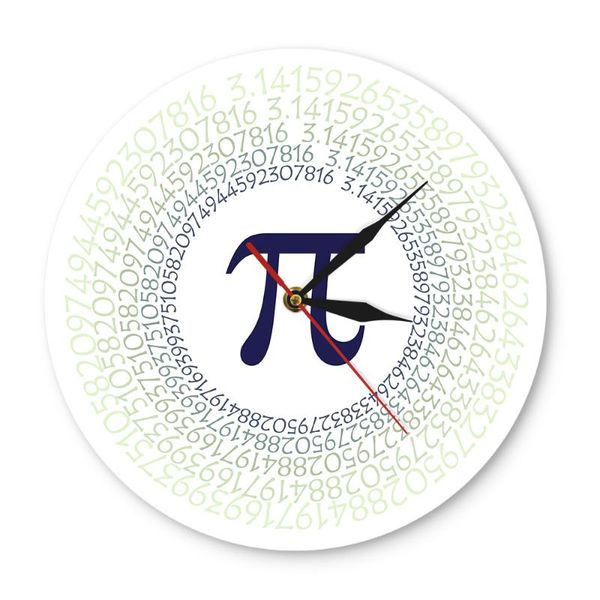 

wall clocks mathematical constant pi greek letter 3.14 art ratio contemporary clock color printed acrylic