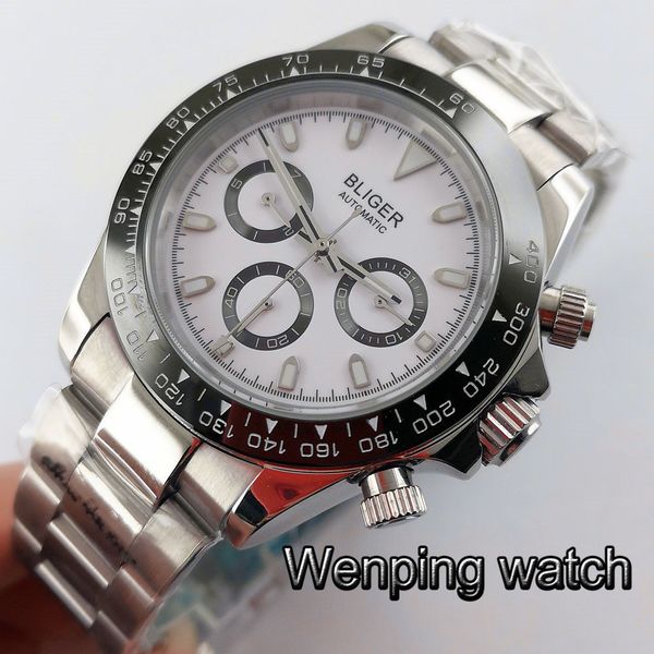 

2019 man luxury mechanical watch 39mm bright white indicator date week automatic gentlemen watches, Slivery;brown