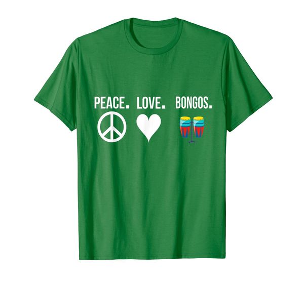 

peace love bongos t-shirt bongo player drums gift idea, White;black