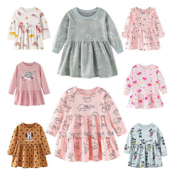 Kinder Kleid 2021 Herbst Neue Mädchen Kleidung Langarm Prinzessin Kleider 2 Jahre Altes Baby Mädchen Kleidung Herbst Kleidung für Kinder G1215