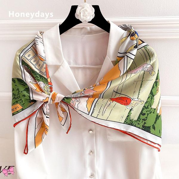 

scarves designer exquisite pattern square silk fashion all-match handkerchief shawl chiffon hijab pareo beach muslim women, Blue;gray