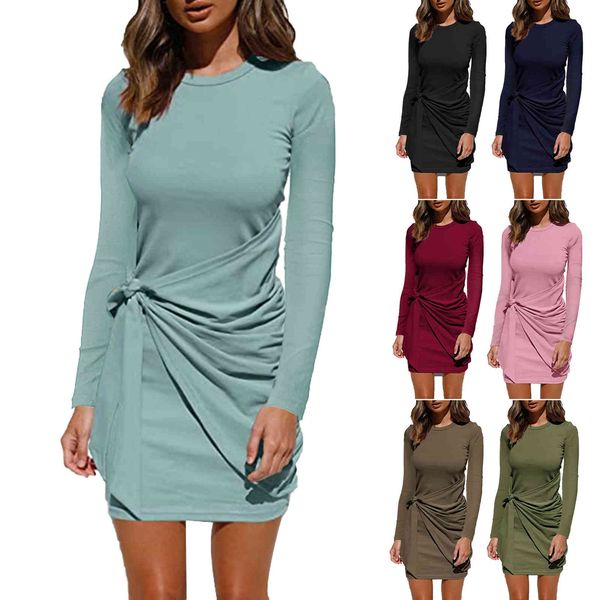 

women's 2021 casual pleated lace up long sleeve s, Black;gray