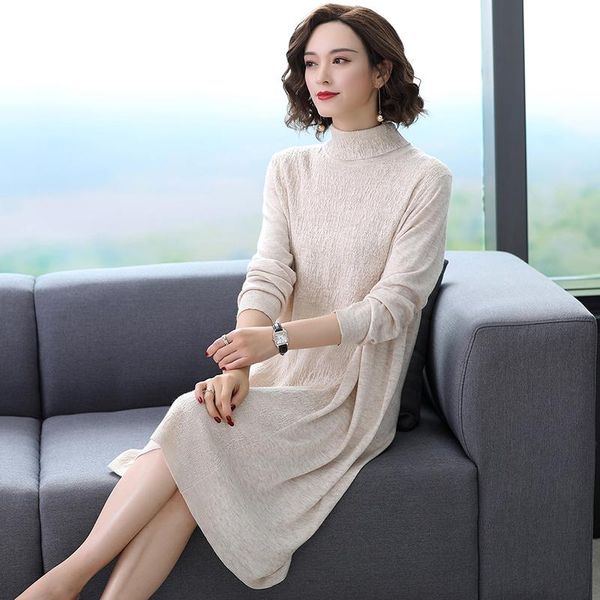 

women's sweaters arrival women fashion turtleneck sweater dress elegant lady solid color high collar knit, White;black