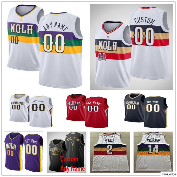 

screen printed custom 2 ian clark 8 jahlil okafor 10 jaxson hayes nickeil 0 alexander-walker basketball jerseys, Black;red