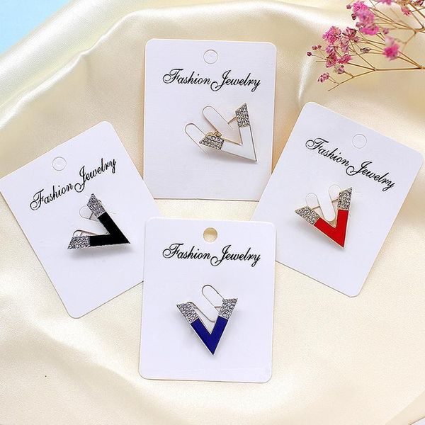 

pins, brooches fashion v shape pins letter brooch pin crystal rhinestone for women scarf buckle holder shawl jewelry accessories, Gray