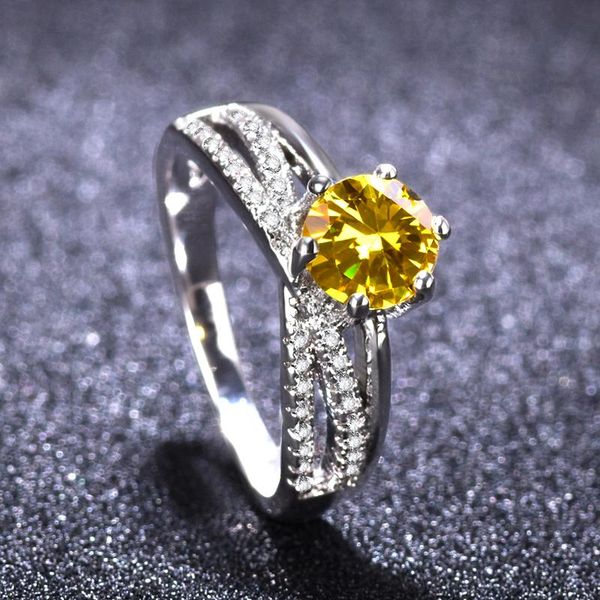 

wedding rings 2021 trend couple for women gift wife ring with stone jewelry, Slivery;golden