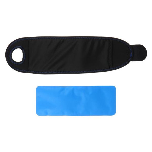 

wrist support 2pcs ice bag pack wrap arm knees care with strap, Black;red