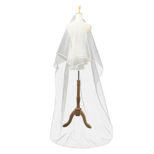 

bridal veils wedding 2 layers 2.5m long ribbon edge veil with comb, Black