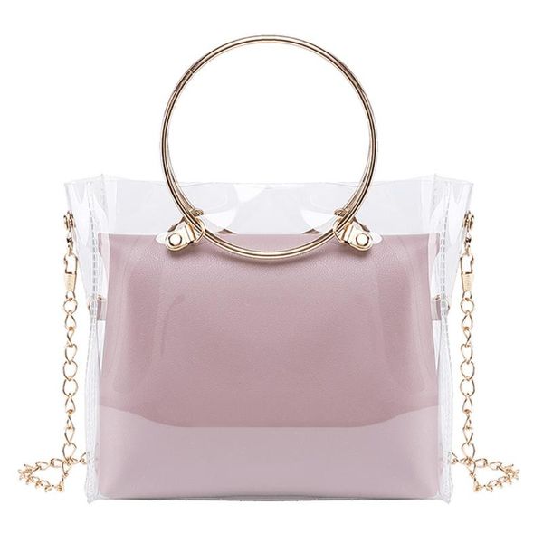 

evening bags fashion lady shoulders women pvc jelly package female chain transparent handbag shopping purse mobile phone messenger bag