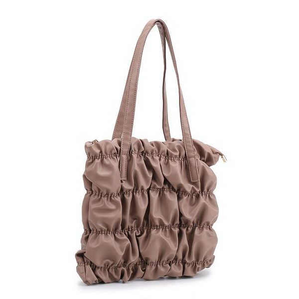 

cross body 2021 design retro waterproof inflatable space handbag fashion pu leather fold pleated elegant zipper shoulder bag for women
