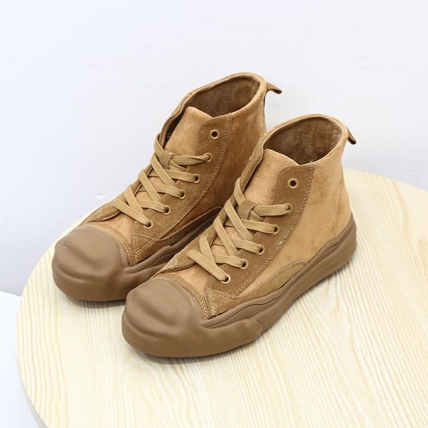 

boots fashion patchwork brand design thick soled women shoes casual lace up ankle canvas high sneakers, Black