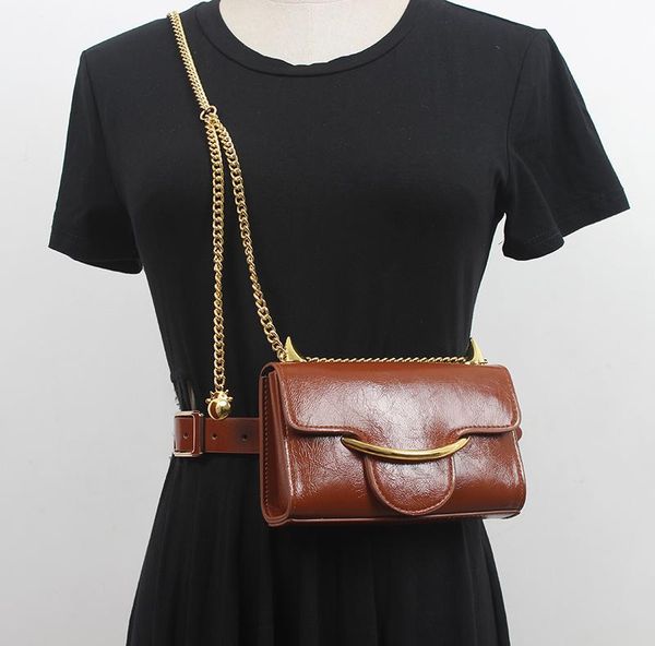 

belts women's runway fashion pu leather chain bag cummerbunds female dress coat corsets waistband decoration narrow belt r3551, Black;brown