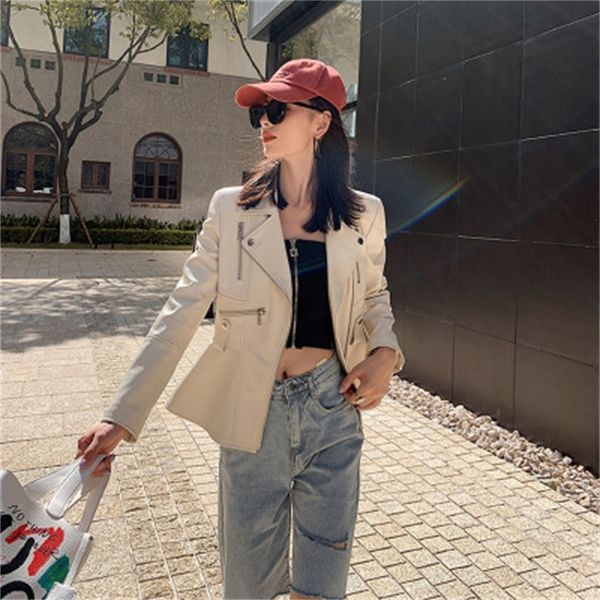 

2021 new female fashion genuine sheep leather jacket g3 djtp, Black;brown