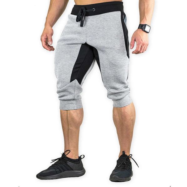 

2020 fitness men's capris sports elastic loose fashion leisure running training outdoor, Black