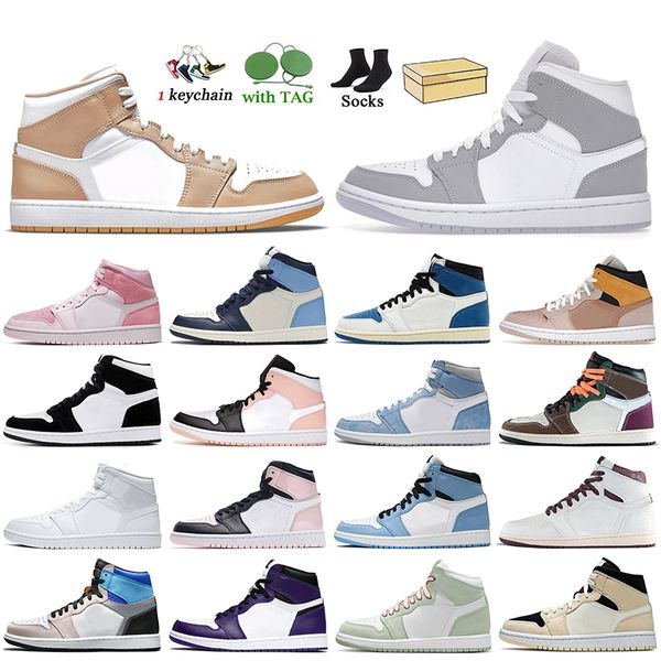 

jumpman 1s womens mens basketball shoes 1 trainers tan gum wolf grey high og hand crafted triple white 2.0 sports sneakers