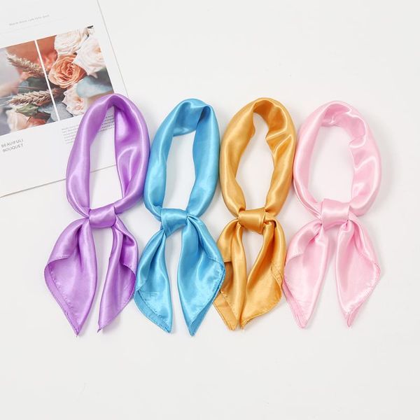 

scarves 60*60 cm fashion plain silk square scarf muslim women hijab, Blue;gray