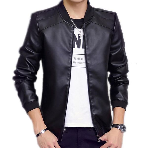 

men's fur & faux spring autumn leather jackets 2021 slim casual coats plus size 4xl male biker and jf0111, Black