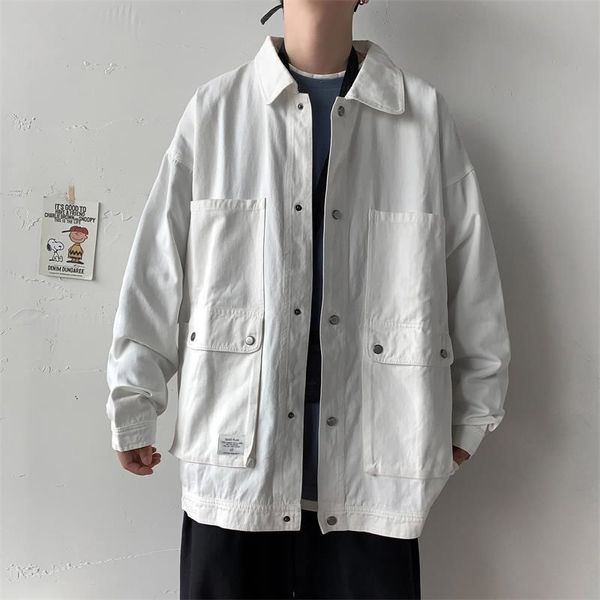 

2021 new male japanese style bomber fashion coats long pockets ees outerwear military youth streetwear jackets clothes jgdv, Black;brown