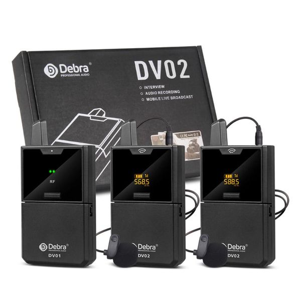 

microphones dv02 uhf wireless lavalier microphone 30 channel 50m range 3.5mm speaker for dslr camera phone interview audio voice recording