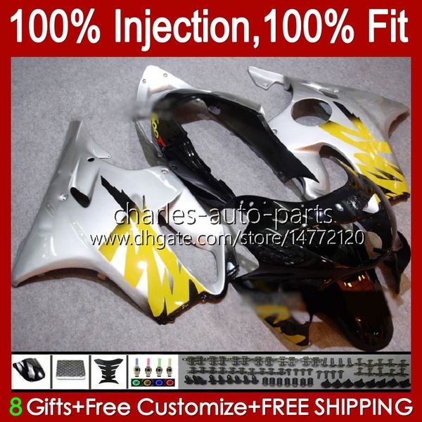 Motosiklet OEM Karoseri Honda CBR600FS CBR 600 F4 FS için CB 600F4 Vücut Gümüş Sarı 54no.156 CBR600F4 99 00 CBR600 F4 1999 2000 600CC 1999-2000 Enjeksiyon Kalıp Kalıp