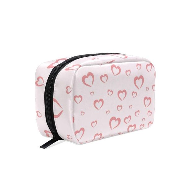 

cosmetic bags & cases fengju makeup bag portable toiletries fashionable square storage for girls lady woman hearts