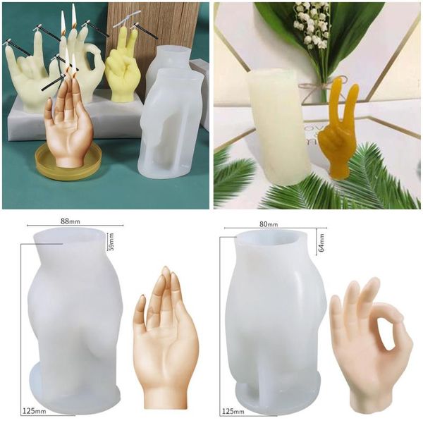 

craft tools est gesture finger silicone mould for diy handmade victory sign creative plaster candle mold art home decoration