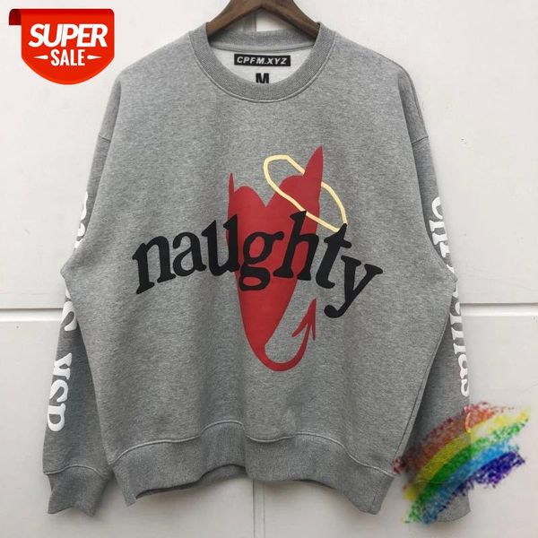 

oversized kanye west cpfm.xyz w.w.c.d. sweatshirts men women heavy fabric 3d foam naughty christmas pullover kanye west crewneck #rj0r, Black