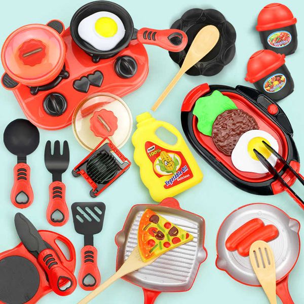 

children miniature kitchen toys set pretend play simulation food cookware pot pan cooking house toy gift for girl boy kids