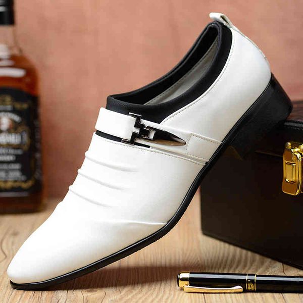 

dress shoes men's business breathable leather white shoes zapatos de vestir para hombre luxury designers wedding for sio0, Black