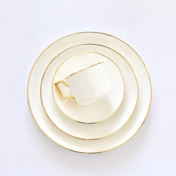 

british style bone china coffee cup steak plate household cup and saucer business gift tableware set custom logo