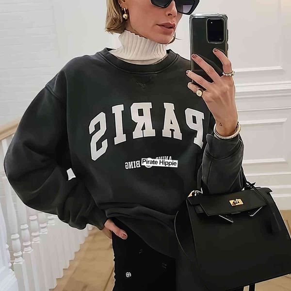 

women's hoodies & sweatshirts pirate hippie washed black graphic woman autumn cotton classic pullover casual vintage city letter f