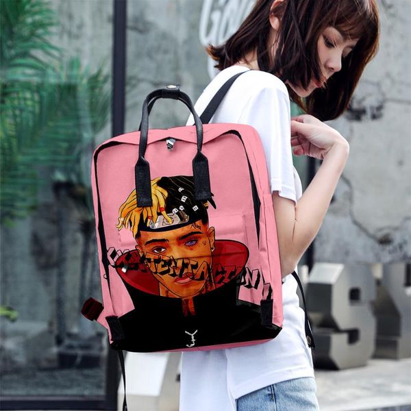 

backpack xxx tentacion lil peep men women handbag teenager boys girls schoolbag 3d oxford waterproof travel lapbags