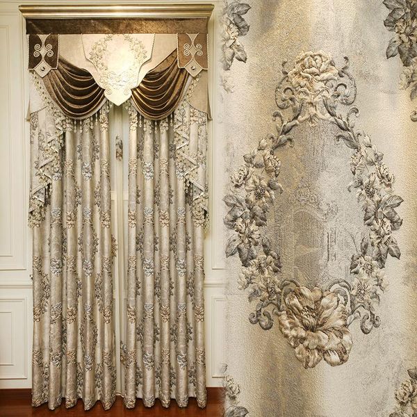 

curtain & drapes european royal luxury 4d embossed blackout curtains for bedroom upscale el with elegant voile villa living room