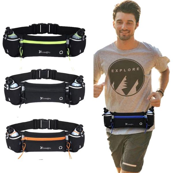 

outdoor bags marathon dual pocket running bag trail waist belt for phone sports fanny pack fitness water bottle