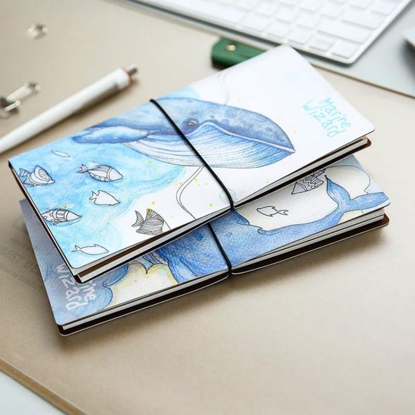 

new weekly planner notebook paper 60 sheets creative trends hand book travel journal cute leather diary gift, Purple;pink