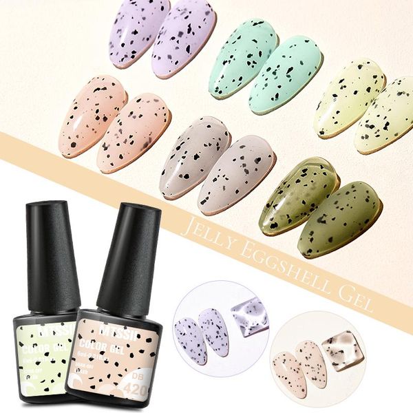 

nail gel mtssii egg effect polish eggshell arts transparent spot hybrid design 6ml quail nails art, Red;pink