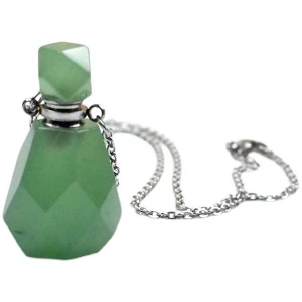 

pendant necklaces natural stone semi-precious perfume bottle necklace charms for elegant women love romantic gift, Silver