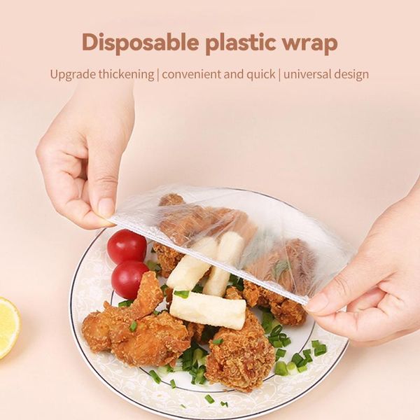 

storage bags 100pcs reusable dustproof disposable bowl cover food fresh keeping vacuum sealed kitchen bag