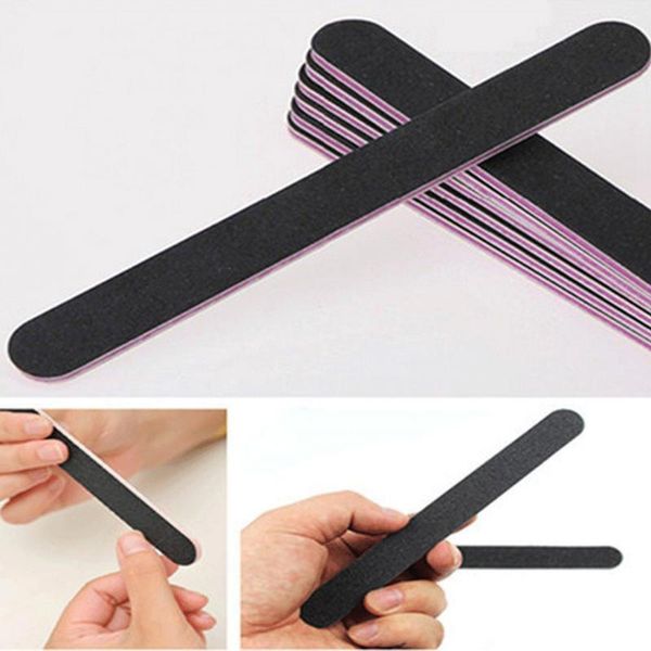 

nail art kits black double-sided matte sanding strip files durable buffing nails file tool uv gel polish tools tslm1
