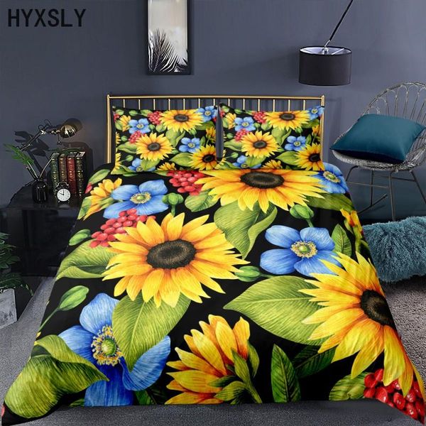 

bedding sets floral 3d set sunflower pattern duvet cover double full  king size comforter and pillowcase 2/3pcs for couple lover
