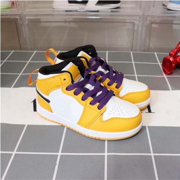 

2023 kids designer shoes 1 shoes wolf grey blue black white red prom night kids sneakers tennis children multi sports quality