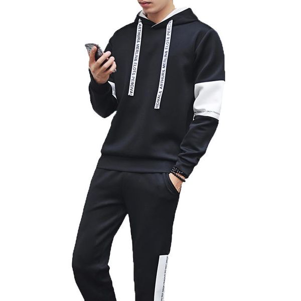 

men's tracksuits amberheard 2021 autumn winter sporting suit men hoodie sweatshirt+pant sportswear two piece set tracksuit for clothing, Gray