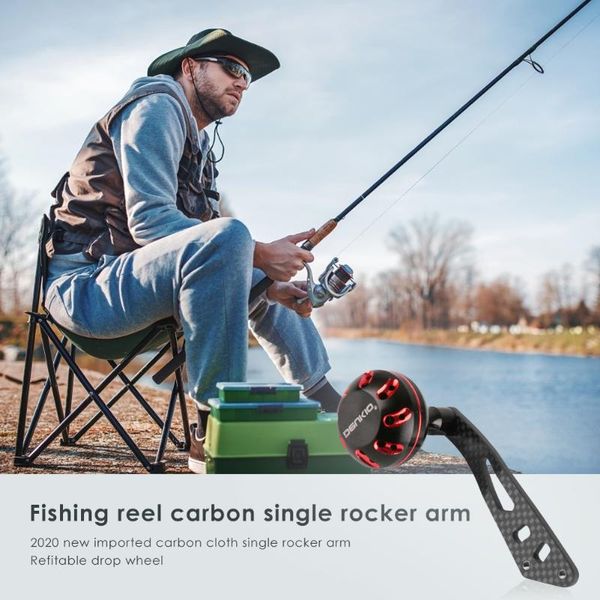 

handle metal fishing reel grip single rocker carbon aluminum alloy fish wheel compression resistance outdoor fishing