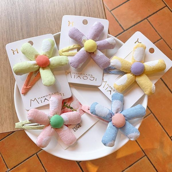 

hair accessories korean style girls fresh flower hairpin petal bb clip baby cute headdress for children fashion, Slivery;white