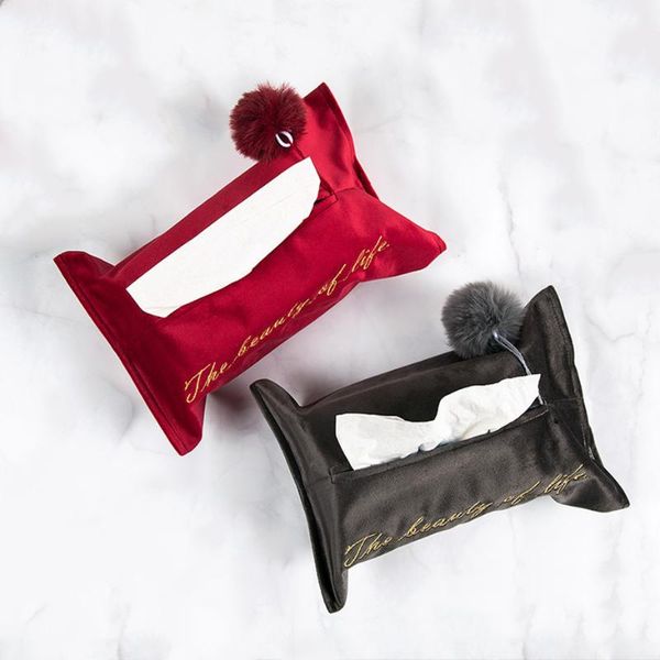 

tissue boxes & napkins basedidea velvet storage bag nordic chic paper tower letters embroidery container with tassel