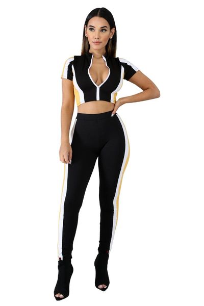 

women's tracksuits 2-pack short zipper t-shirt and trousers tracksuit suit, Gray