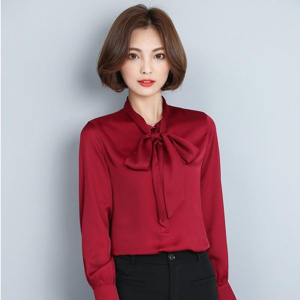 

2021 new women chiffon blouse shirt elegant long sleeve solid casual blouses 2021 ladies office, White