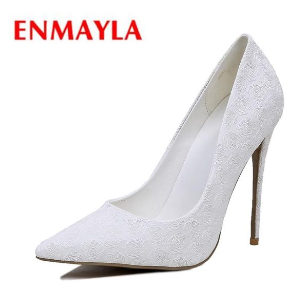 

dress shoes enmayla pointed toe slip-on thin heels high women sapato feminino size34-43 zyl2210, Black