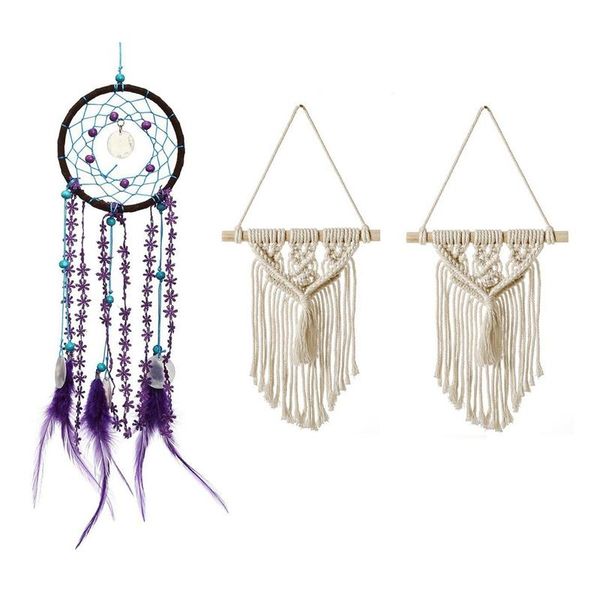 

tapestries dream catcher campanula and feather car wall hanging with 2pcs bohemian tassels tapestry